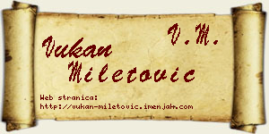 Vukan Miletović vizit kartica